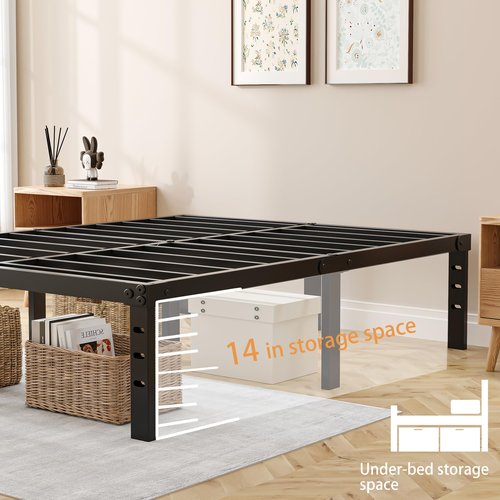 Kilyssa Queen Bed Frame, Queen Size Bed - Metal Queen Bed Frame & Queen Platform Bed Frame, No Box Spring Needed, Includes Queen Size Bed & Standard Bed Frames for Bedroom