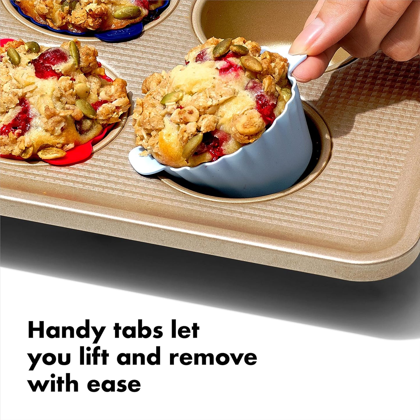 OXO Good Grips Silicone Baking Cups - Reusable, Non-Stick, BPA-Free | 12 Pack for Muffins & Cupcakes