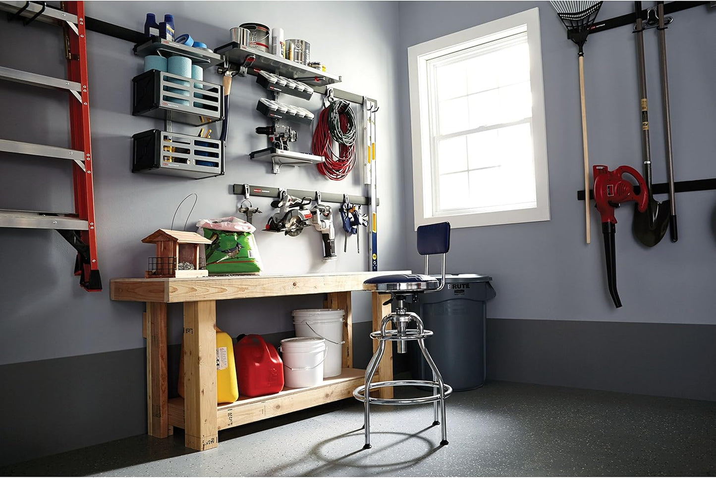 Rubbermaid FastTrack Rail Access Bin - Versatile Garage Organizer for Sports & Gardening Supplies | Durable Storage Solution