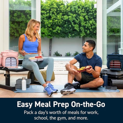 Bentgo Prep Deluxe Insulated Multimeal Bag - Holds 5 Meals with Premium Insulation for 8 Hours | Durable & Water-Resistant (Navy Blue)