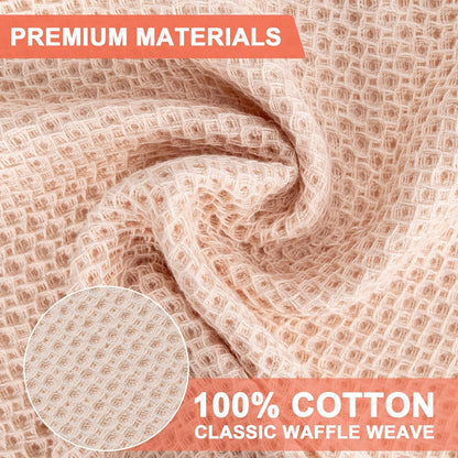 Regine Switzerland 6-Pack Kitchen Dish Cloths - Ultra Soft 100% Cotton Waffle Weave, Quick Drying, 12x12 Inches, Beige