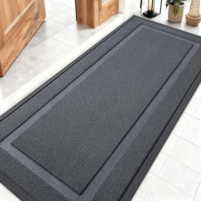 OLANLY Indoor Outdoor Front Door Mat - Waterproof All-Season Doormat, Easy Clean, 59x23, Charcoal Gray