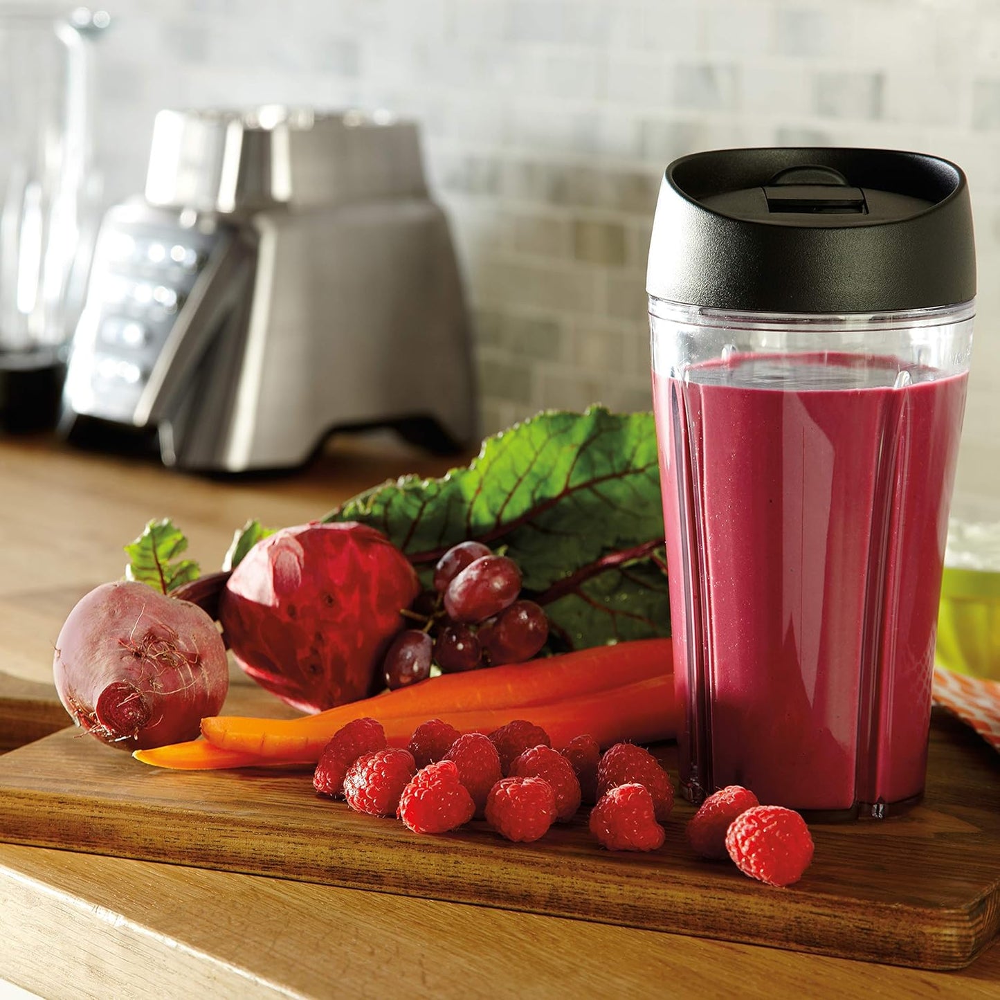 Oster Pro 1200 Blender - Smoothie Maker with Glass Jar & 24oz To-Go Cup | 7 Speeds, 1200W Power, Brushed Nickel
