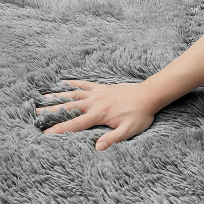 6x9 Area Rug for Living Room:Ultra Soft Fluffy Shag Light Grey Rugs,Large Fuzzy Plush Indoor Non Slip Carpet Washable Rug for Bedroom Kids Nursery Office Dorm Modern Decor(Light Grey 6'x9')