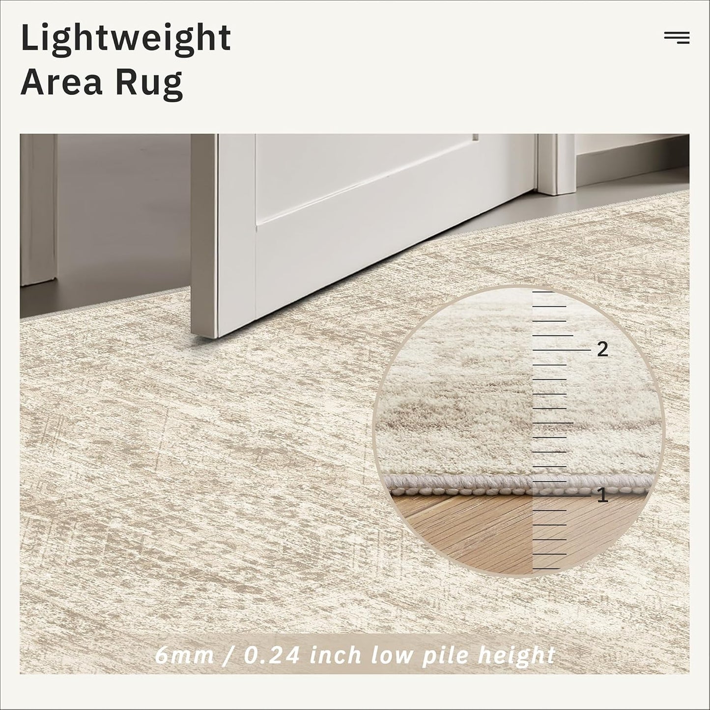 Soalmost Area Rugs - Non-Slip, Machine Washable Vintage Design | Lightweight 9x12 Beige Rug for Living Room, Bedroom, Dining Room, Home Office