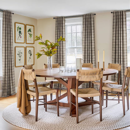 NICETOWN Buffalo Check Curtains - 84-Inch Length Gingham Plaid Drapes for Kitchen & Living Room | Taupe, 2 Panels