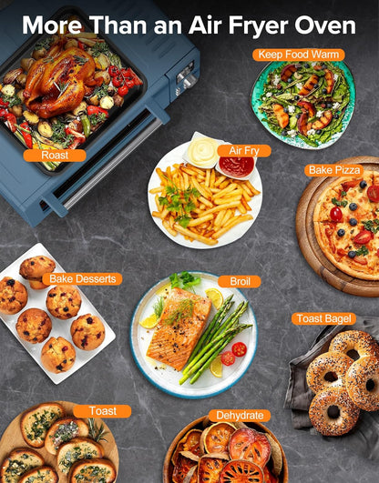 Nuwave Bravo Pro Smart Air Fryer - 10-in-1 Convection Oven with Quicker Crisp Technology | 21QT, Cozy Blue