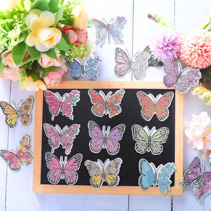 Umigy Butterfly Diamond Art Magnets Kit - 16 Pcs DIY Gem Art for Home Fridge Decor | Spring Crafts