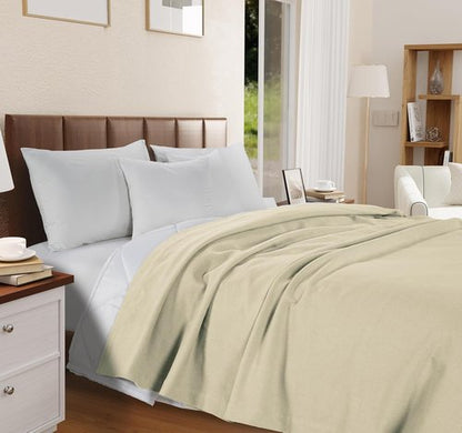 **LANE LINEN King Size Blanket - 100% Cotton, Soft & Cozy - Premium All-Season Luxury in Tan**