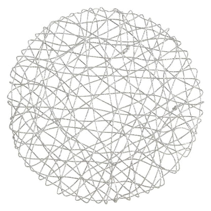 Intricate Wire Nest Placemats Set of 4, 15" - Silver