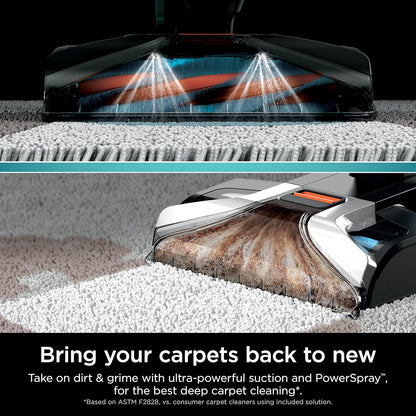 Shark R-EX201 CarpetXpert Upright Cleaner - StainStriker Technology for Carpets & Upholstery, Cyan
