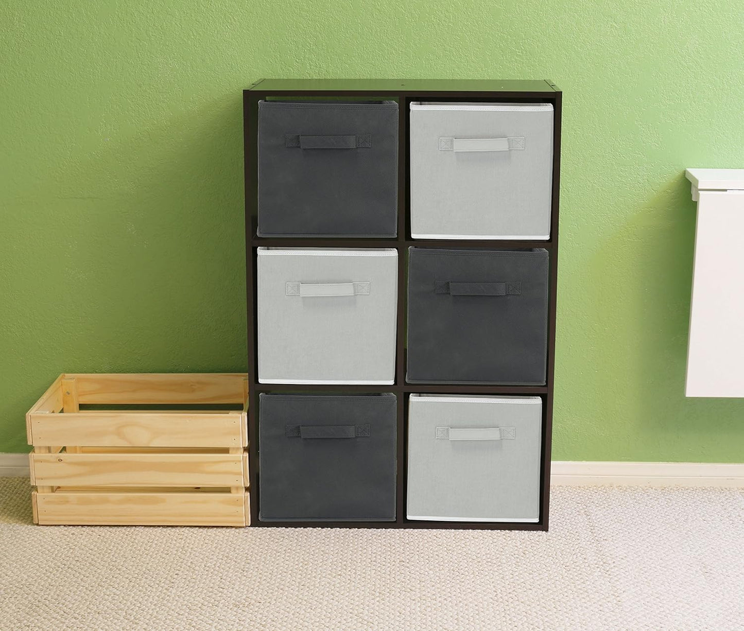 Simple Houseware Foldable Storage Bins - 11-Inch Gray Fabric Cubes | 6-Pack Organizer for Closet & Shelves