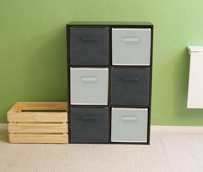 Simple Houseware Foldable Storage Bins - 11-Inch Gray Fabric Cubes | 6-Pack Organizer for Closet & Shelves