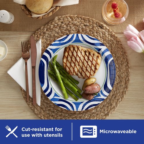 Dixie Ultra, Large Paper Plates, 10 Inch, 44 Count, 3X Stronger*, Heavy Duty, Microwave-Safe, Soak-Proof, Cut Resistant, Disposable Plates For Heavy, Messy Meals