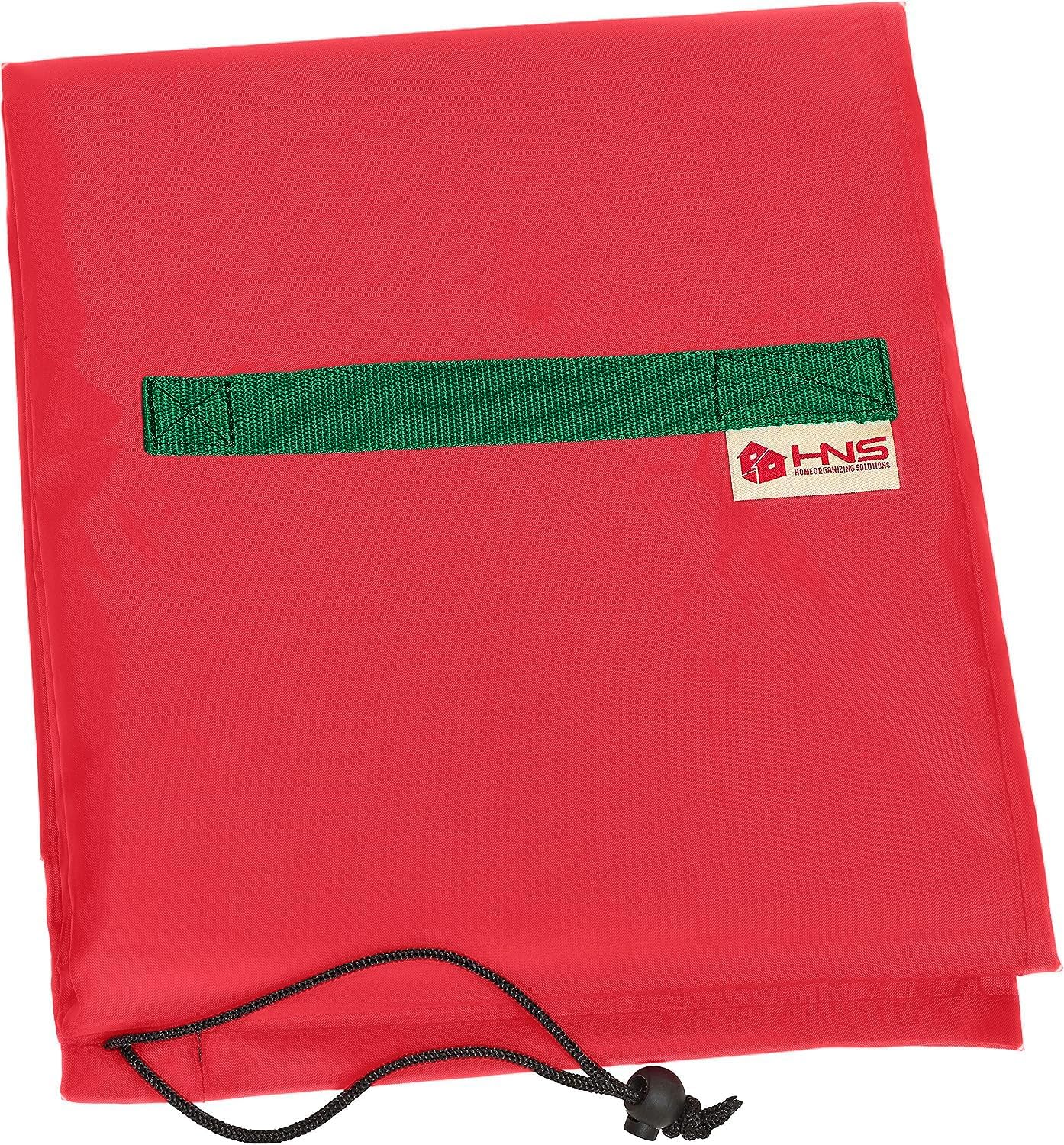 Upright Christmas Tree Storage Bag - Durable Dustproof Cover for 7 Ft Artificial Trees | Easy-Use Red Holiday Storage