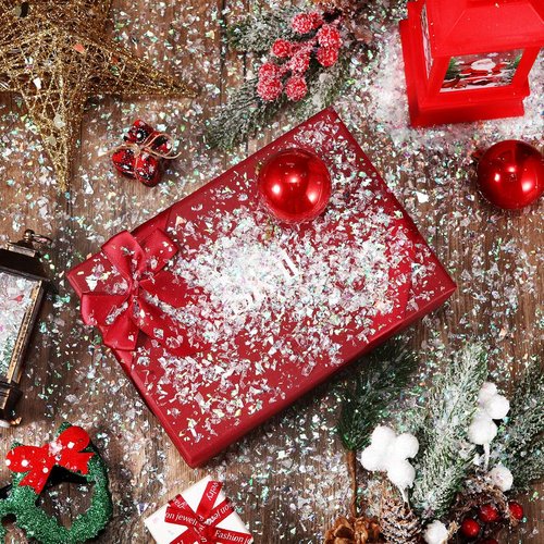 Kasyat Fake Snow Powder - Christmas Twinkles Decoration Craft | 250g White & AB Color Flakes