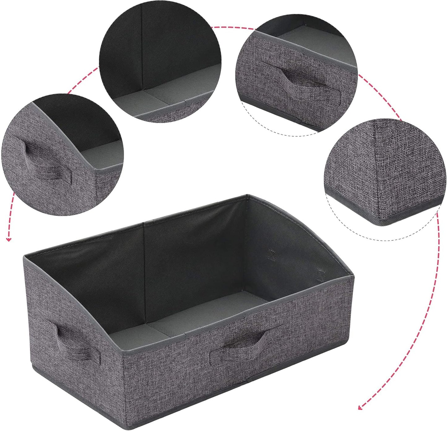 TENABORT Foldable Closet Storage Bins - 6 Pack Large Fabric Organizers with Handles | Linen Cube Baskets for Clothes