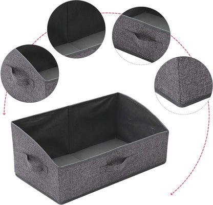 TENABORT Foldable Closet Storage Bins - 6 Pack Large Fabric Organizers with Handles | Linen Cube Baskets for Clothes