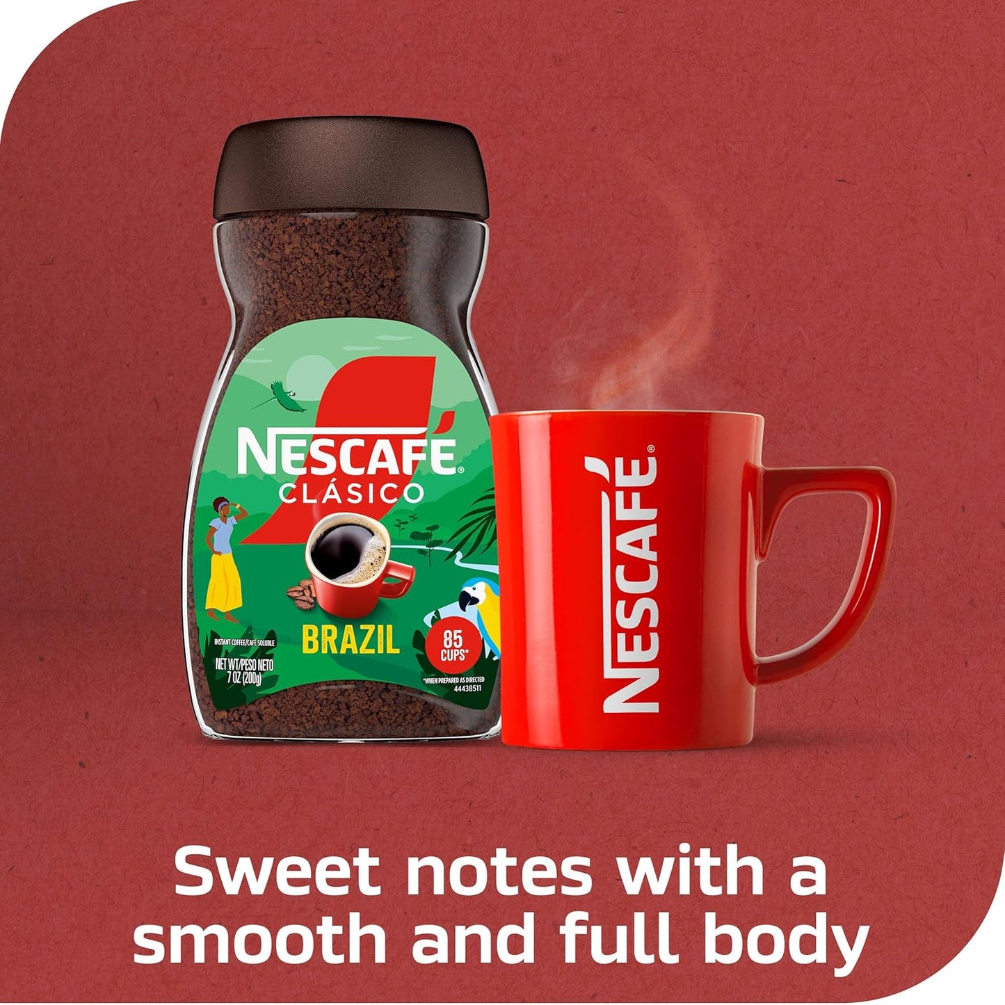NESCAFÉ CLÁSICO Instant Coffee - Rich Flavor from Brazil | 7 Oz Jar for Quick Energy Boost