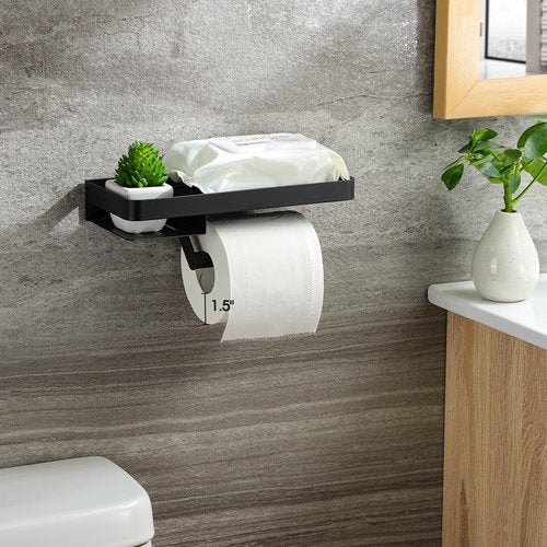 Decor Toilet Paper Holder - Small Bathroom Decoration Holder Toilet Air Freshener, Small Bathroom Accessories, Matte Black