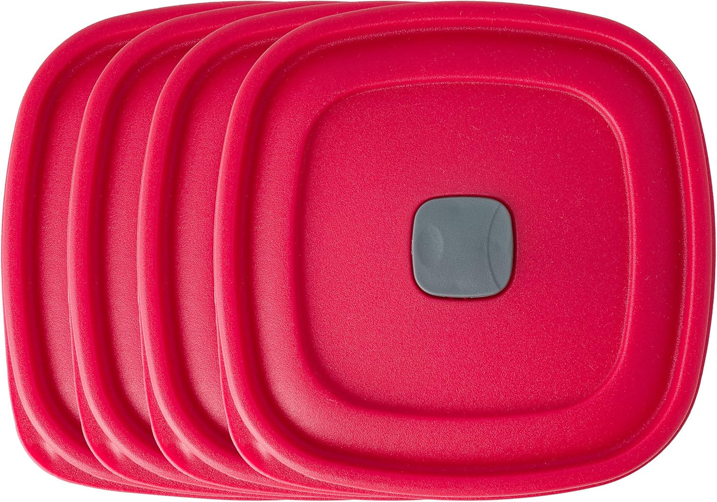 Rubbermaid Replacement Lids - 3/5/7 Cup Food Storage Container Lids with Steam Vent - 4-Pack, Red