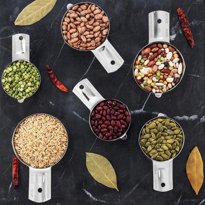Hudson Essentials Stainless Steel Measuring Cups - Durable 6-Piece Set for Accurate Cooking