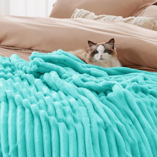 Bedsure GentleSoft Blue King Size Blanket - Cozy Fleece Throw for Women | 108x90 Inches, Ideal Birthday Gift