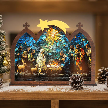 Wooden Nativity Set - Miniature Holy Family Figurines for Boho Christmas Decor | Tabletop Display Gift