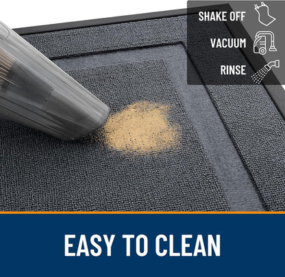 OLANLY Waterproof Front Door Mat - All-Season Indoor/Outdoor Doormat | Sturdy Natural Rubber, 29.5x17, Charcoal Gray
