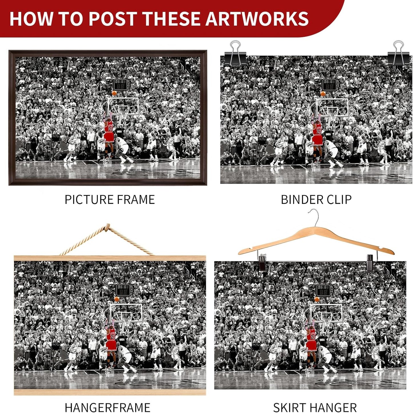 Michael Jordan Large Sports Poster - Unframed Canvas Wall Art Decor (24"x32") for Bedroom & Gym