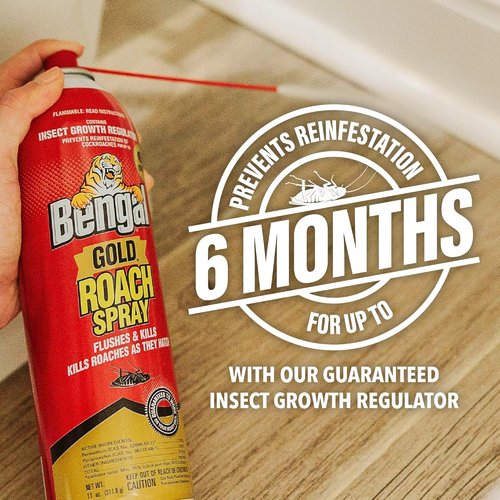 Bengal Gold Roach Spray - Odorless, Stain-Free Bug Control - Lasts Up to 6 Months | 11 oz