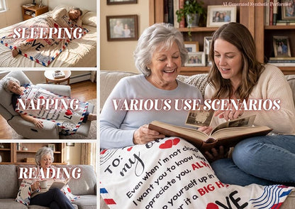 60x80 Inch Oma Gifts Flannel Throw Blanket - Letter to My Oma, Cozy 300gsm