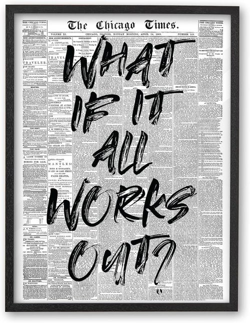 iHery Framed Wall Art - Natural Black Oak 12x16in Motivational Canvas Decor for Bedroom & Living Room