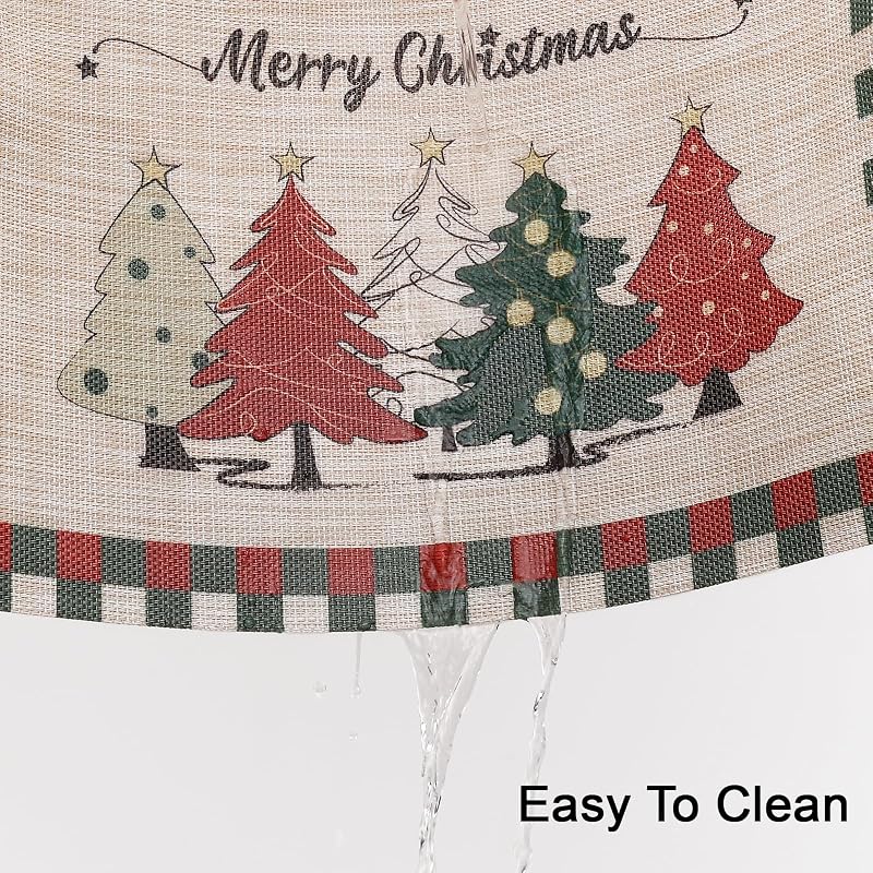 Light Yellow 6-Count Christmas Placemats Set with Non-Slip Heatproof PVC - Washable