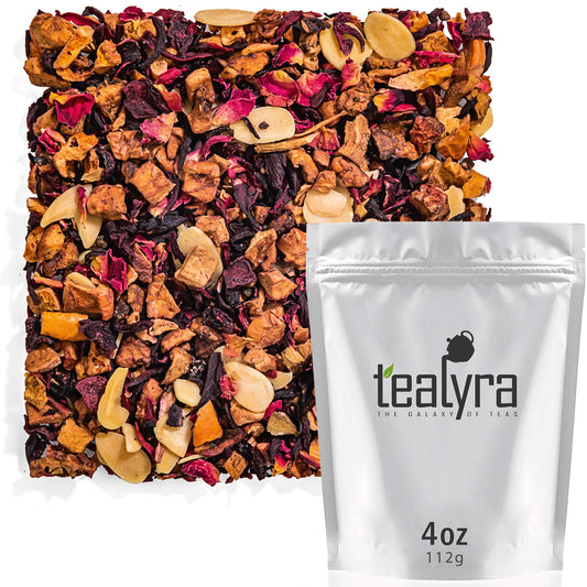 Tealyra - Sweet n’ Sour Cherry - Hibiscus - Beetroot - Pomegranate - Almond - Fruity Herbal Loose Leaf Tea - Caffeine Free - Hot or Iced - 112g (4-ounce)