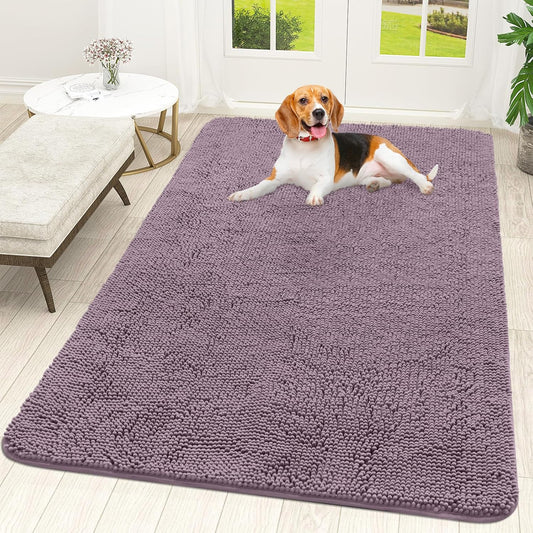 OLANLY Dog Door Mat - Absorbent Non-Slip Washable Doormat for Muddy Paws | 70x46 Deep Plum