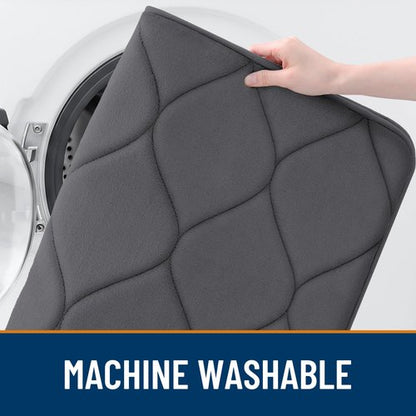 Smiry Memory Foam Bath Mat 30''x20'', Ultra Soft Non-Slip Bathroom Rug, Plush Water Absorbent Quick Dry and Machine Washable Floor Mat for Shower, Tub & Home Decor, Dark Grey