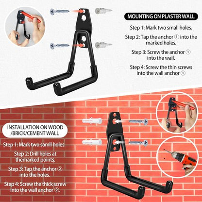 Heavy Duty Garage Hooks 18 Pack by [Brand Name] - Anti-Slip Coating for Bikes, Ladders & Tools