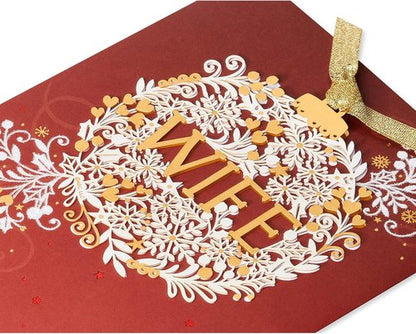 American Greetings Christmas Card - Romantic Holiday Greeting with Detachable Keepsake Ornament | Perfect for Wife