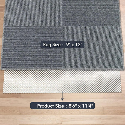 Skiennix Non-Slip Area Rug Pad - Extra Thick 9x12 Feet Anti-Skid Gripper for Hardwood Floors