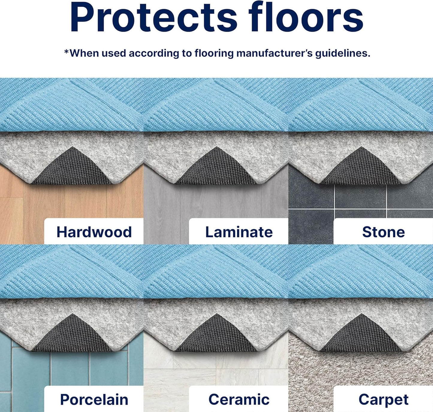 RUGPADUSA Non-Slip Rug Pad - 9'x12' - 1/2" Thick Felt & Rubber - Comfort & Protection for Hard Floors