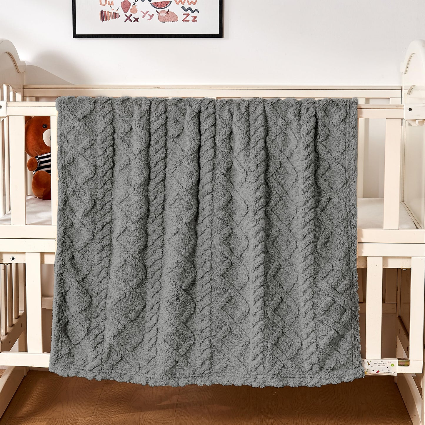 Sherpa Fleece Baby Blanket, Ultra Soft Fluffy Premium Baby Blankets for Boys Girls, Cozy Infant Toddler Newborn Receiving Blankets for Crib Stroller 30”×40” (Grey)