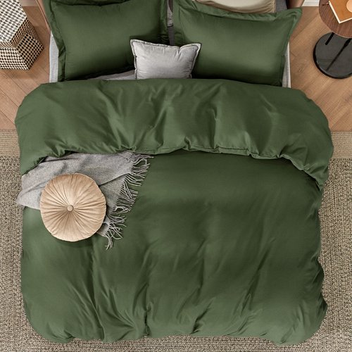 Bedsure Duvet Cover King Size - Soft Double Brushed Bedding Set for Kids & Adults, Zipper Closure, 3 Pieces, Includes 1 Duvet Cover (104"x90") & 2 Pillow Shams, NO Comforter, Olive Green