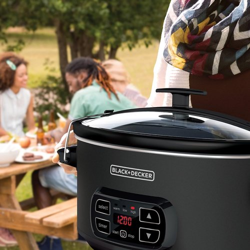 BLACK+DECKER 7-Quart Slow Cooker - Chalkboard Exterior, Locking Lid & 3 Heat Settings