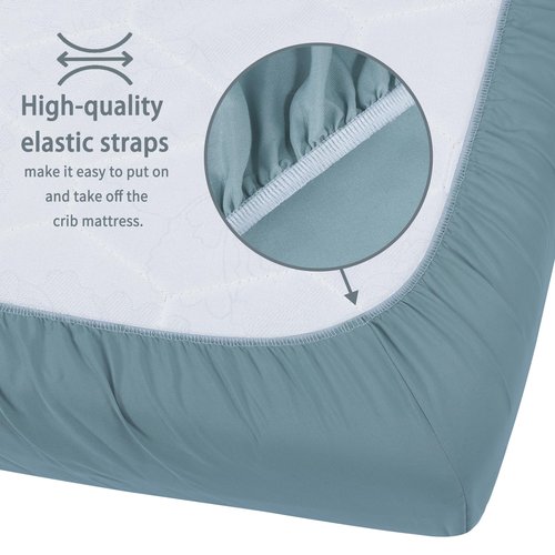 GUNTAIL Baby Crib Sheets for Boys Girls, 2 Pack Fitted Crib Sheet for Standard Crib and Toddler Mattress, Soft Microfiber Baby Sheet 52x28x8in. (Dark Green & Dark Grey)