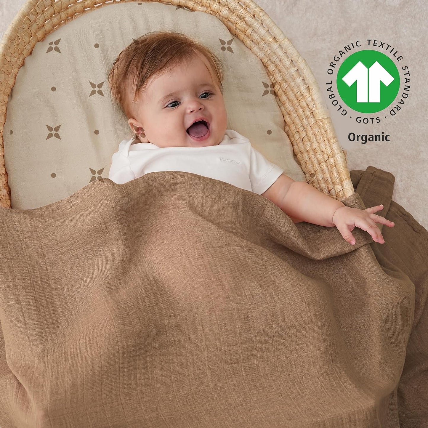 Yoofoss Organic Muslin Swaddle Blanket - Soft & Breathable 47 x 47 Inches for Newborns | Baby Essentials
