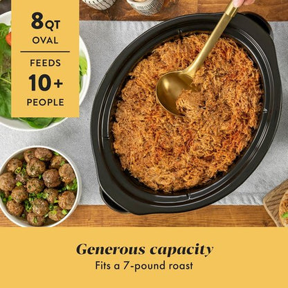 Crock-Pot 8-Quart Programmable Slow Cooker - Auto Warm Setting | Black Stainless Steel Finish