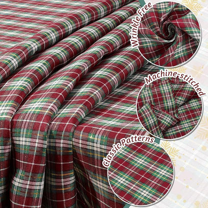 Frienda 2pcs Christmas Checkered Tablecloth 52 x 70 Inch Red Green - Variation Red Green+52 x 70 Inch