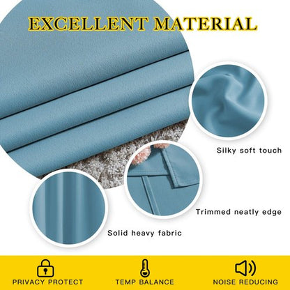 NICETOWN Blackout Curtains and Drapes - Energy Saving Thermal Insulated Solid Grommet Blackout Draperies for Sliding Glass Door/Patio (1 Pair, W80 x L84, Teal Blue)
