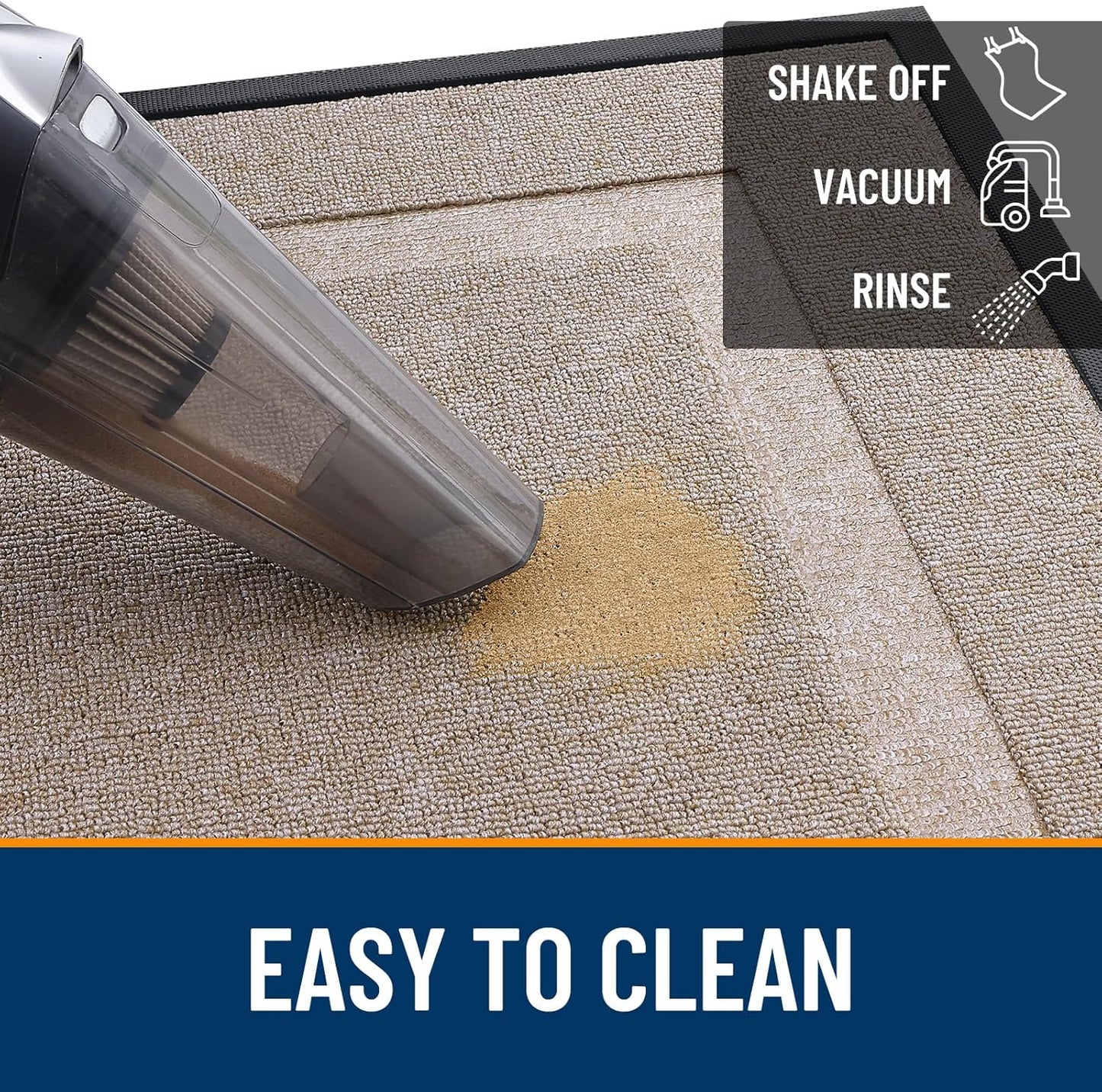 OLANLY Indoor Outdoor Front Door Mat - Waterproof All-Season Doormat, Easy Clean, 29.5x17, Camel